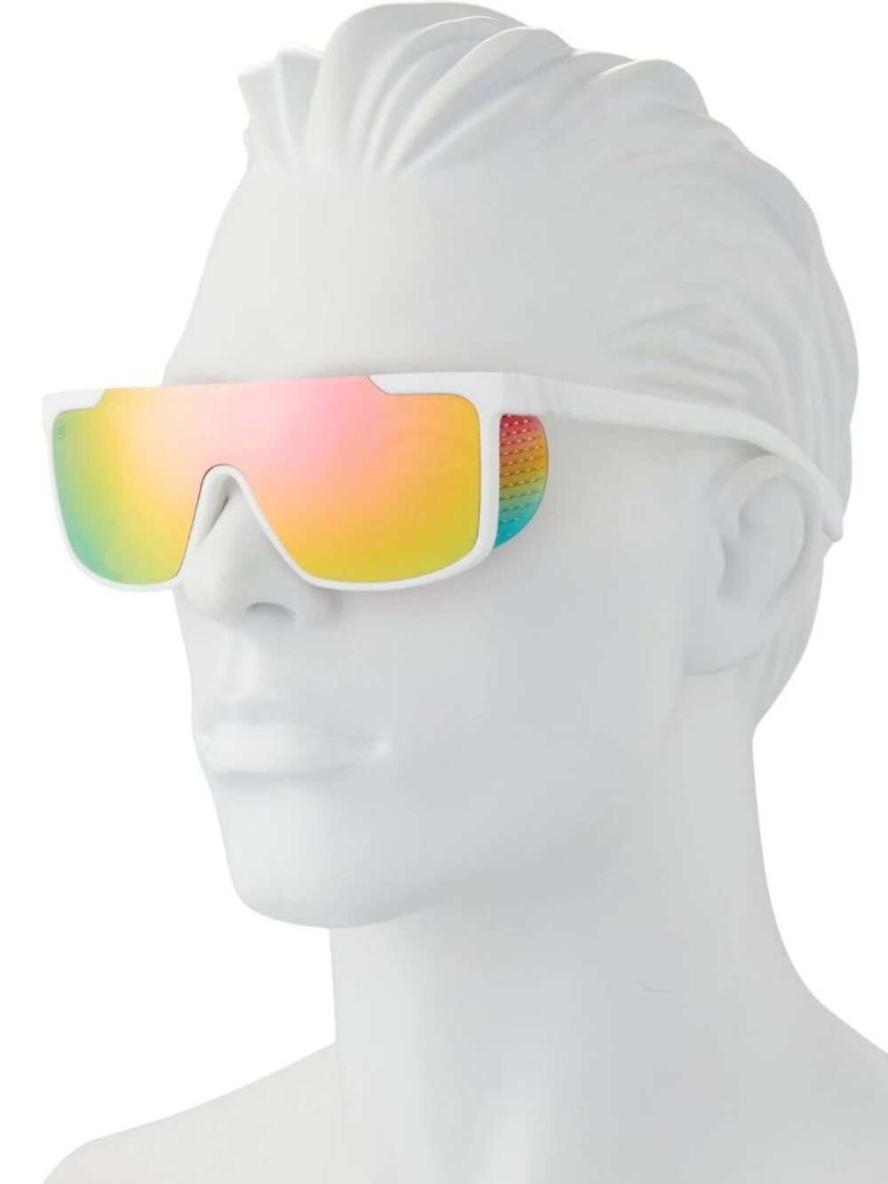 BLENDERS Active Sci-Fi Pride 3 Sunglasses White Frame Rainbow Mirrored Lens